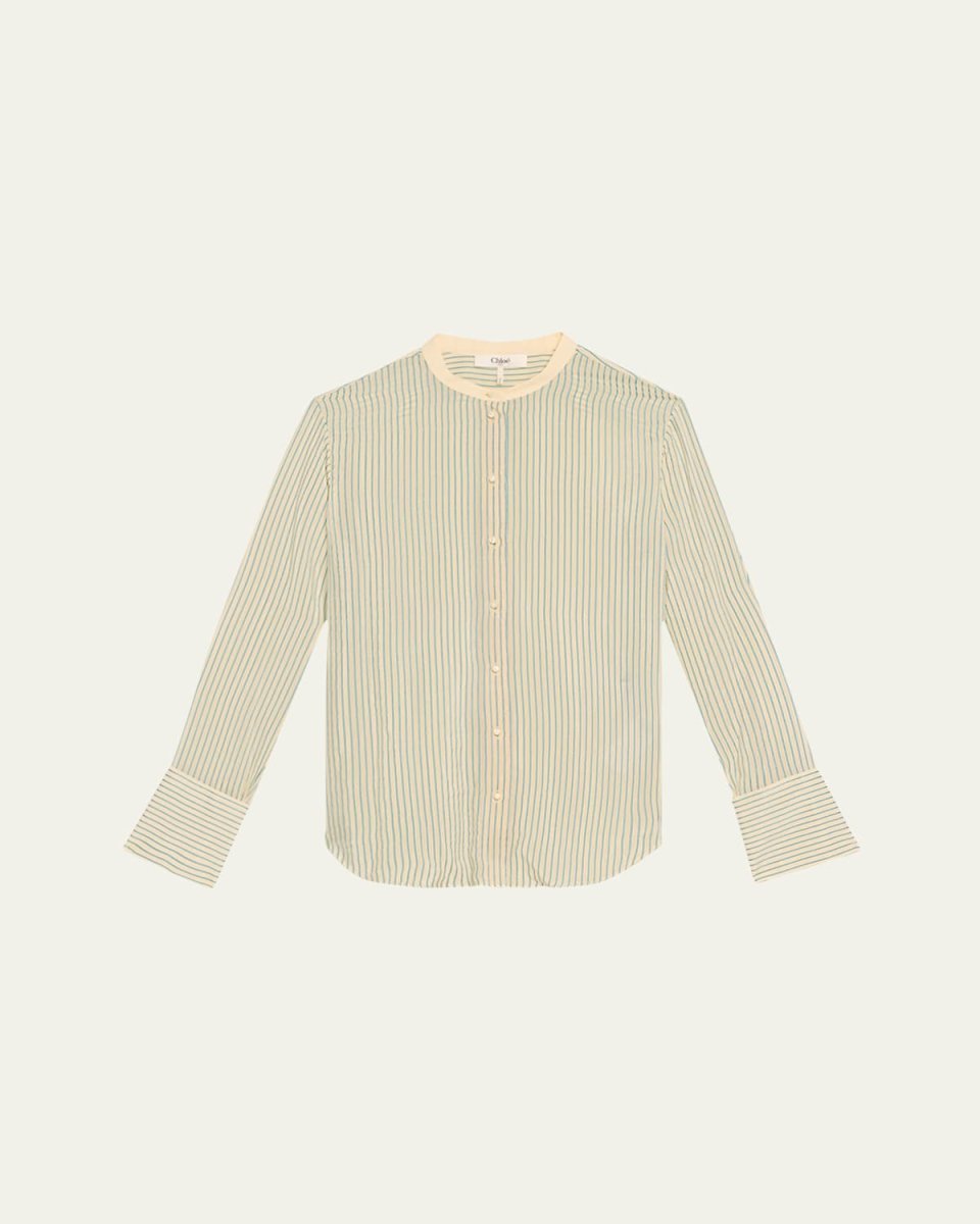 Silk Stripe Oversized Blouse